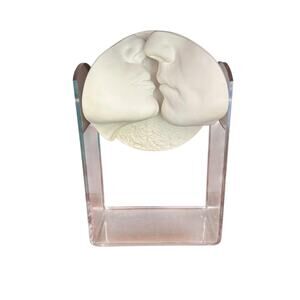 Vtg signed kiss/love:tenderness sculpture by John Cutrone Austin post modern